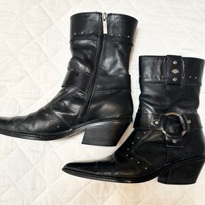 Leather zip Boots for women Harley Davidson size 8